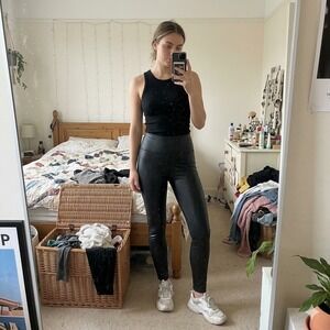 Commando Faux Leather Control Leggings Womens Small Black High Rise